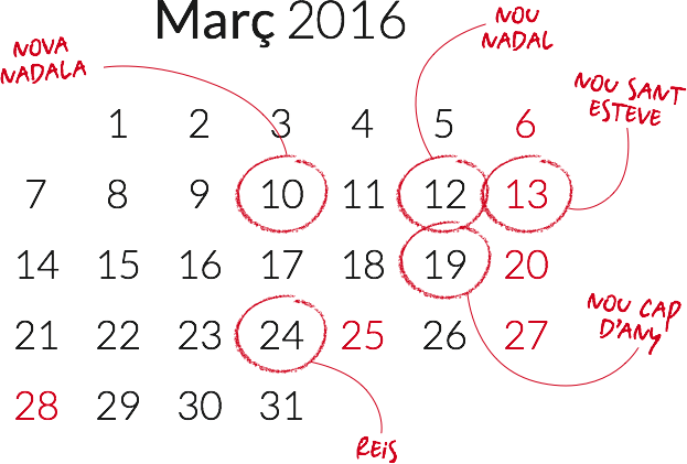 Calendari març
